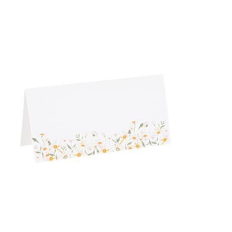 MARQUE PLACE DAISY BLANC OCRE ET VERT 8x4CM (x10)