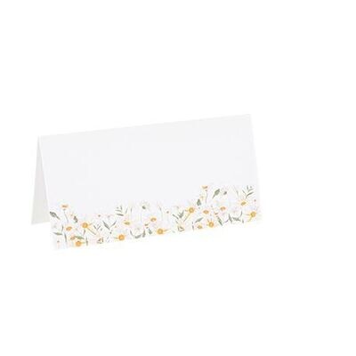 MARQUE PLACE DAISY BLANC OCRE ET VERT 8x4CM (x10)