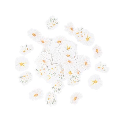 CONFETTIS DAISY OCRE BLANC ET VERT 1.5 A 2.5CM (x100)