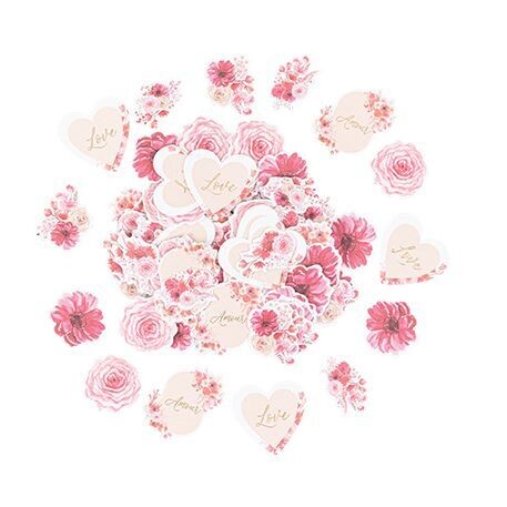 CONFETTIS LOVE ROSE BLUSH ET OR 2 A 3CM (x100)