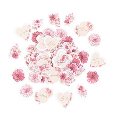 CONFETTIS LOVE ROSE BLUSH ET OR 2 A 3CM (x100)