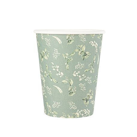 GOBELET VERT DE GRIS ET BLANC 25CL (x8)