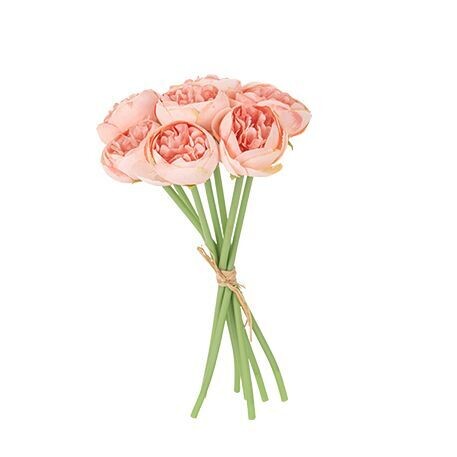 BOUQUET DE 7 RENONCULES ROSE POUDRE 25CM