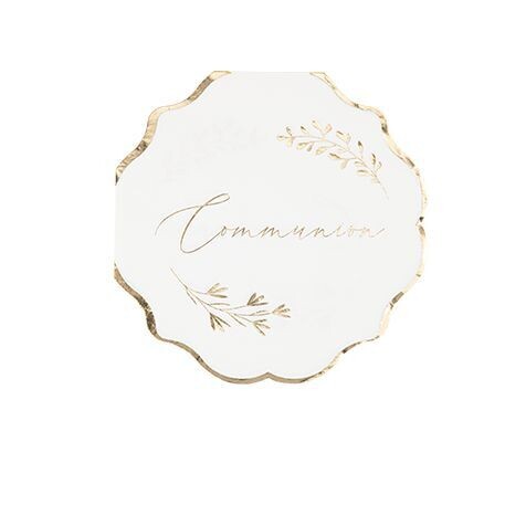 SERVIETTE "COMMUNION" BLANCHE ET OR 32CM (x16)