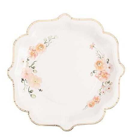 ASSIETTE PEACHY ROSE PECHE ET OR 23CM (x8)