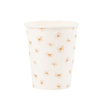 GOBELET MARGUERITE OCRE ET BLANC 25CL (x8)