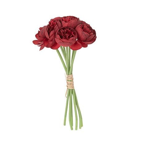 BOUQUET DE 7 RENONCULES ROUGE 25CM