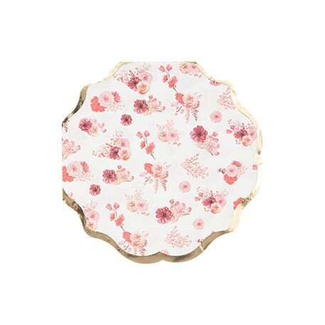 SERVIETTE BLUSH ROSE ET OR 32CM (x16)