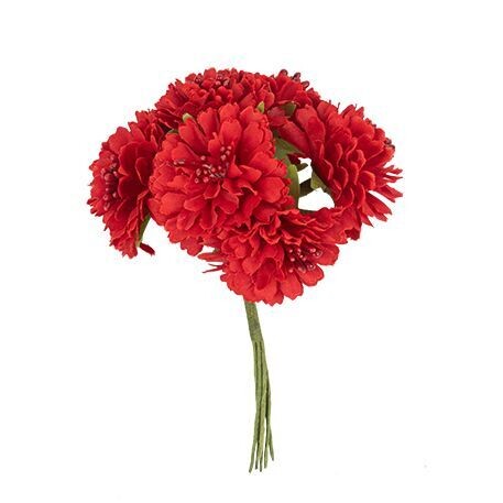 OPEILLET ROUGE ET VERT SUR TIGE 11CM (x6)