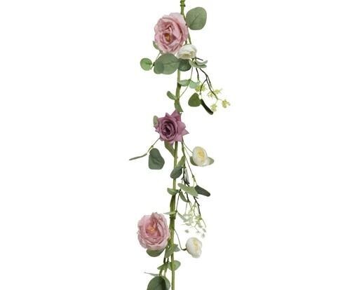 GUIRLANDE FLEURS DEGRADE DE ROSE 1.50M