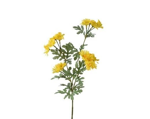 MARGUERITES JAUNES ET FEUILLAGE SUR TIGE 70CM