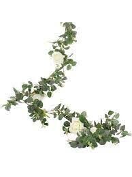 GUIRLANDE EUCALYPTUS ET ROSES BLANCHES 2M