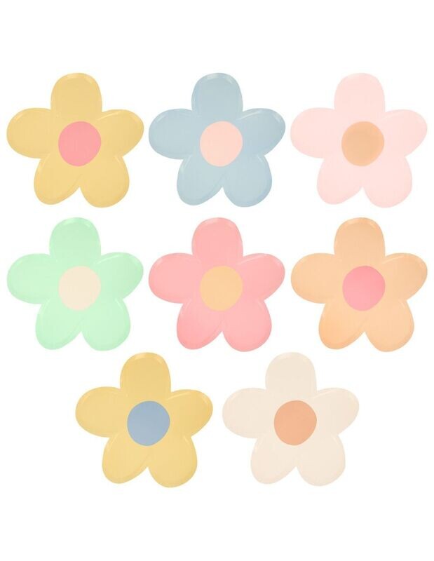 ASSIETTE FORME MARGUERITE PASTEL 23CM (x8)