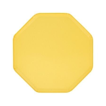 ASSIETTE OCTOGONALE JAUNE SOLEIL 21CM (x8)
