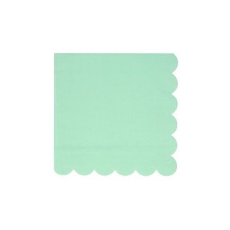 SERVIETTE COCKTAIL MENTHE BORD BISCUIT 25CM (x16)