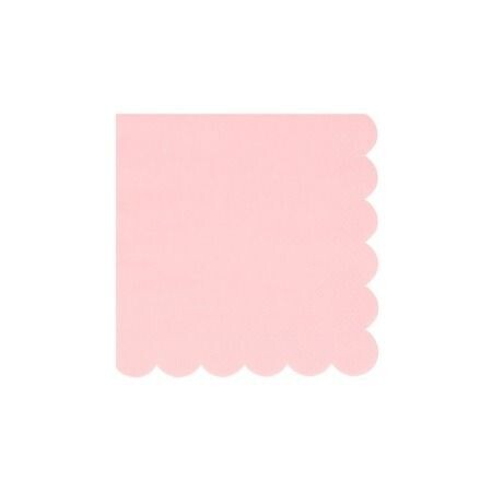 SERVIETTE COCKTAIL ROSE BARBE A PAPA BORD BISCUIT 25CM (x16)