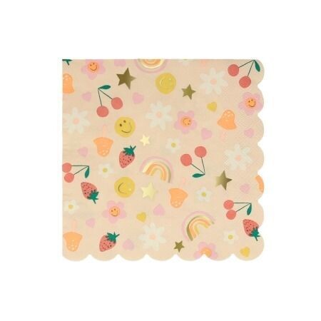 SERVIETTE SUMMER ICONS BORD BISCUIT 33CM (x16)