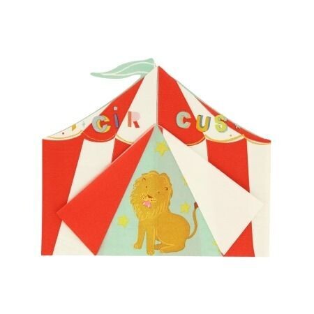 SERVIETTE FORME CHAPITEAU CIRQUE 18x16CM (x16)