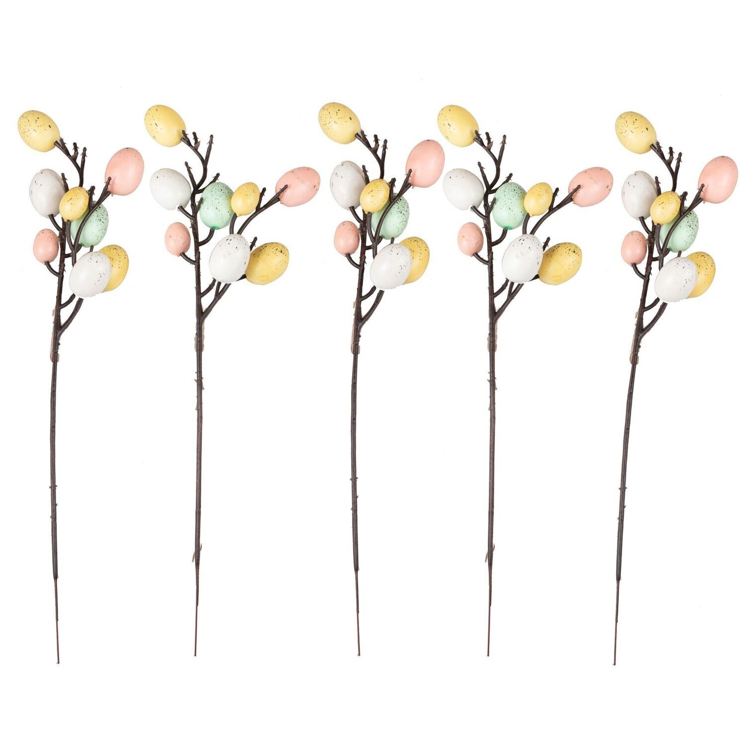 PETITS OEUFS PASTEL SUR BRANCHE 40CM (x5)