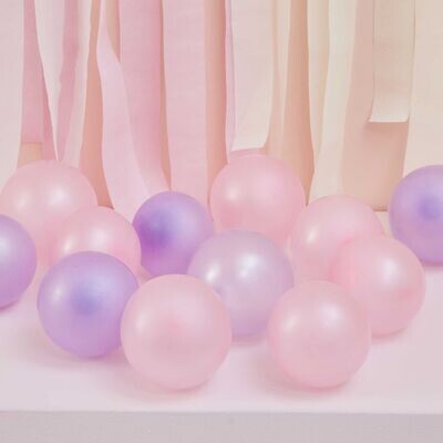 BALLON ROSE ET LILA PASTEL 12CM (x40)