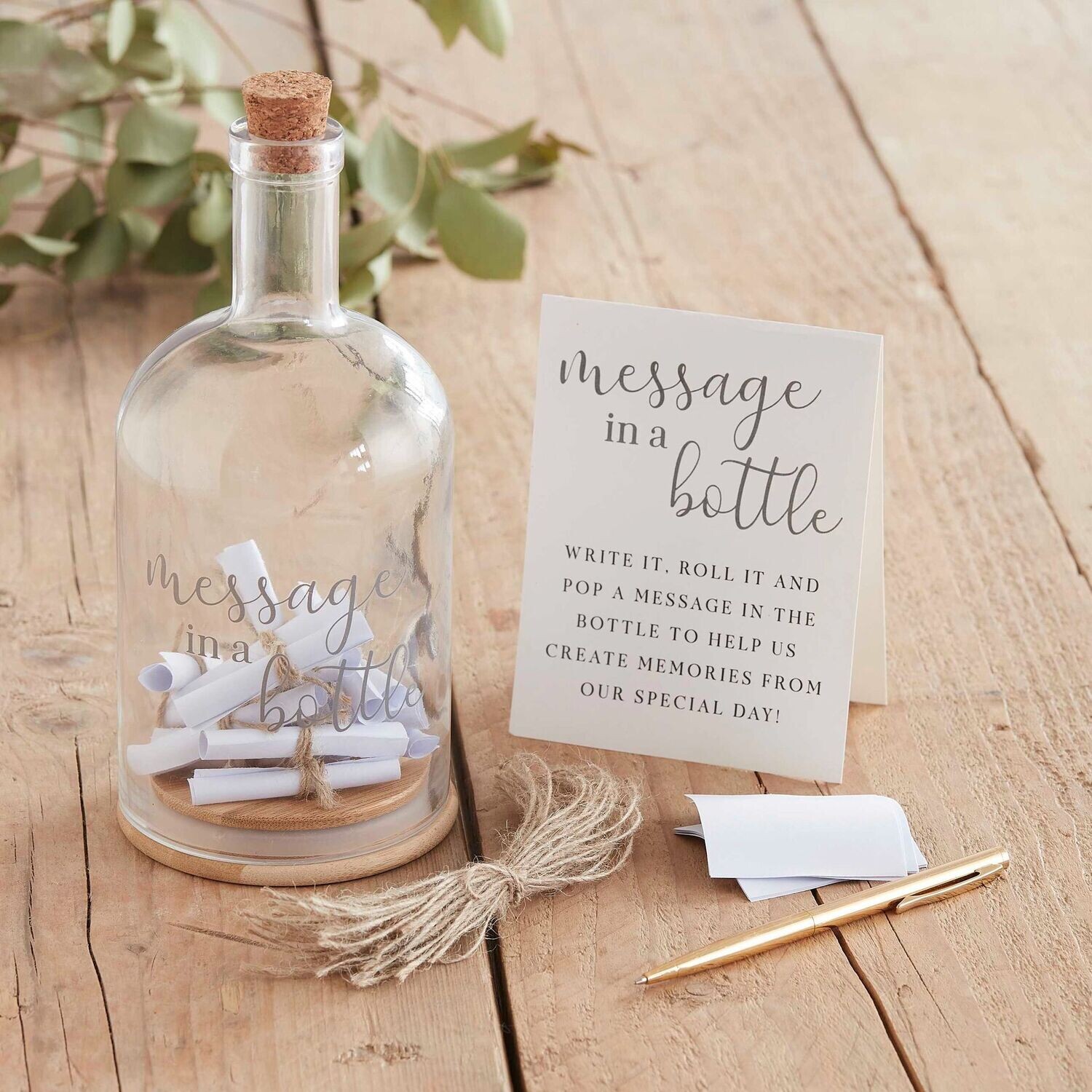 LIVRE D'OR "MESSAGE IN A BOTTLE" 10x23CM + 40 FEUILLETS