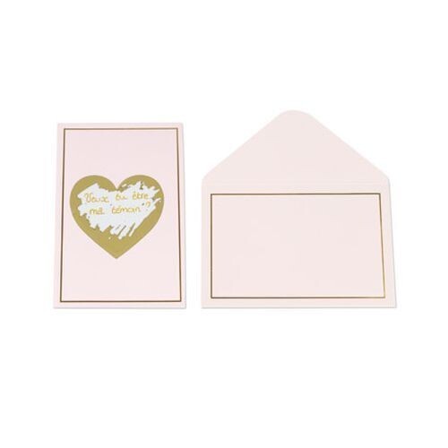 CARTE A GRATTER ROSE ET OR + ENVELOPPE (x5)