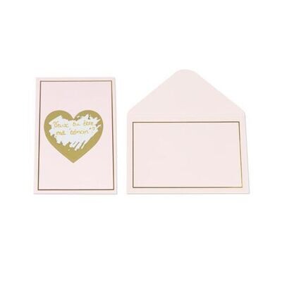 CARTE A GRATTER ROSE ET OR + ENVELOPPE (x5)