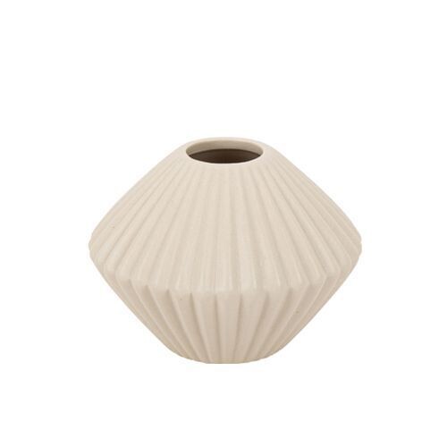 VASE PALERME CERAMIQUE RAINURE BEIGE 11x7.8CM
