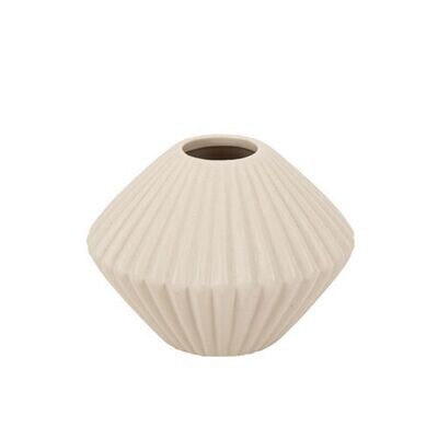 VASE PALERME CERAMIQUE RAINURE BEIGE 11x7.8CM