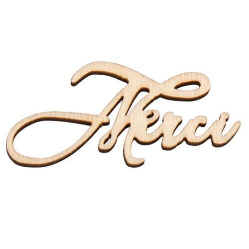MERCI EN BOIS 5x2CM (x12)