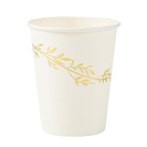 GOBELET JOLIS BRINS BLANC ET OR 25CL (x8)