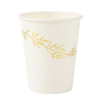 GOBELET JOLIS BRINS BLANC ET OR 25CL (x8)