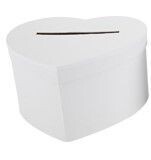 URNE FORME COEUR CARTON BLANC 25CM