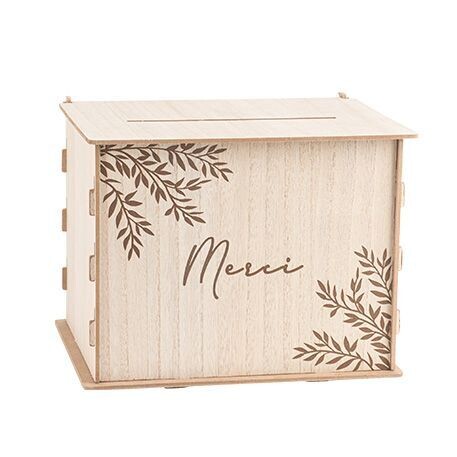 URNE "MERCI" BOIS 30x23.5CM