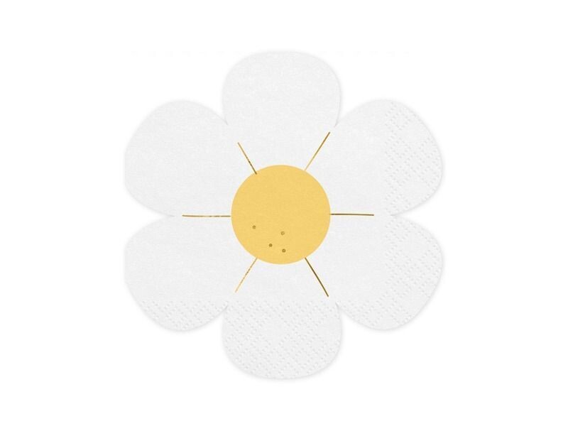 SERVIETTE FORME MARGUERITE 16CM (x16)