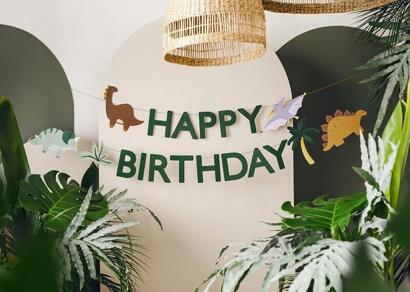 GUIRLANDE "HAPPY BIRTHDAY" DINOSAURE 3M