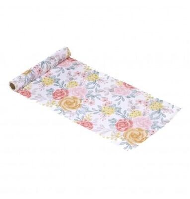 CHEMIN DE TABLE TARLATANE SMOOTH FLOWERS 28CMx3M