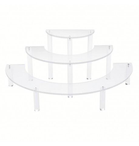 SUPPORT PLEXI DEMI CERCLE 3 NIVEAUX 40x16.5CM