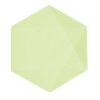 ASSIETTE HEXAGONALE VERT PASTEL 26.1x22.6CM (x6)
