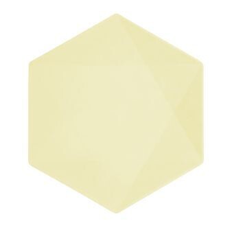 ASSIETTE HEXAGONALE JAUNE PASTEL 26.1x22.6CM (x6)