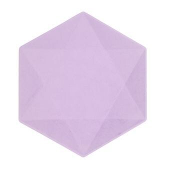 ASSIETTE HEXAGONALE LILA PASTEL 26.1x22.6CM (x6)