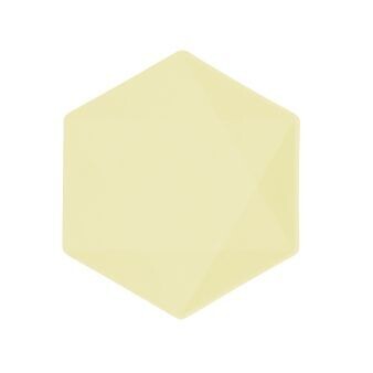 ASSIETTE HEXAGONALE JAUNE PASTEL 20.8x18.1CM (x6)
