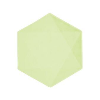 ASSIETTE HEXAGONALE VERT PASTEL 20.8x18.1CM (x6)