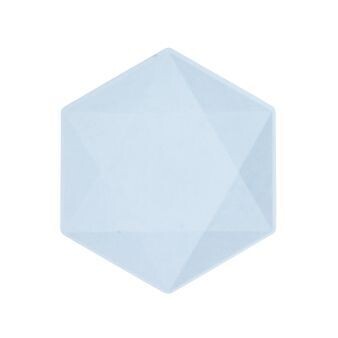 ASSIETTE HEXAGONALE BLEU PASTEL 20.8x18.1CM (x6)