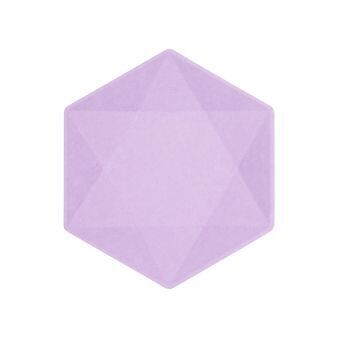 ASSIETTE HEXAGONALE LILA PASTEL 20.8x18.1CM (x6)