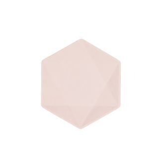 ASSIETTE HEXAGONALE ROSE PASTEL 15.8x13.7CM (x6)