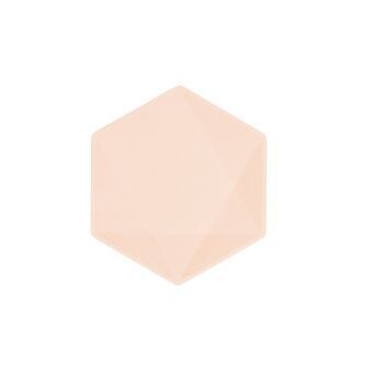ASSIETTE HEXAGONALE SAUMON PASTEL 15.8x13.7CM (x6)