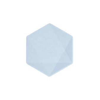 ASSIETTE HEXAGONALE BLEU PASTEL 15.8x13.7CM (x6)