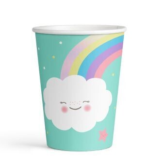 GOBELET NUAGE ET ARC EN CIEL 25CL (x8)