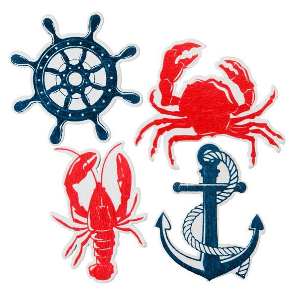 CONFETTIS BOIS BORD DE MER 3x4.5CM (x10)